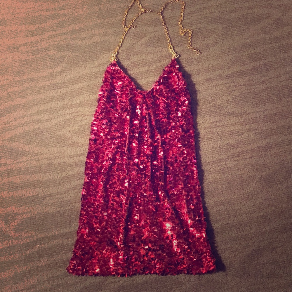🔴 Sparkly Red Sequins Dress